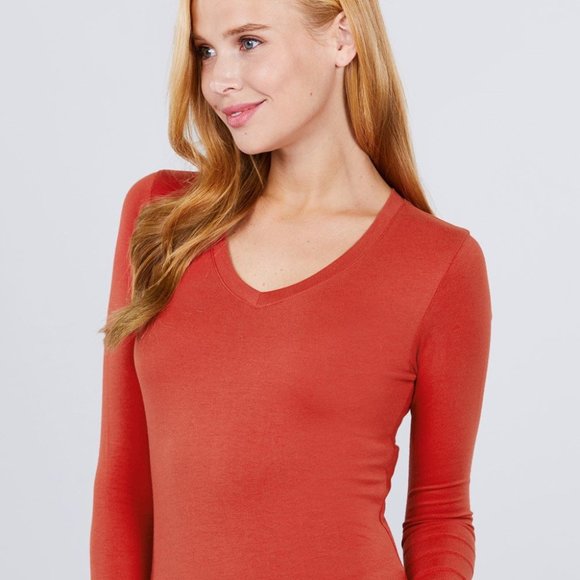 Cotton Jersey V-Neck Top - Picture 5 of 16